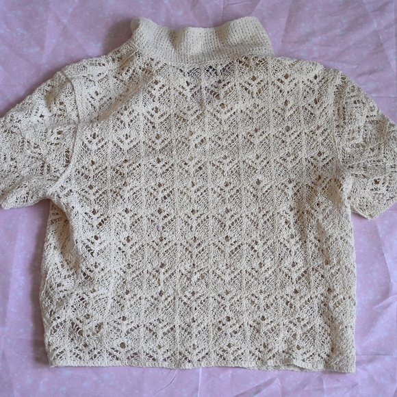 Zara Crochet Polo Shirt Top – Size L 🤍 - Picture 2 of 3